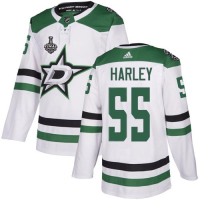 Adidas Dallas Stars #55 Thomas Harley White Road Authentic 2020 Stanley Cup Final Stitched NHL Jersey Men's